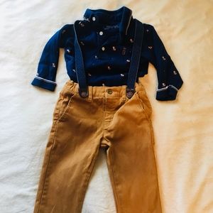 Dapper 9 mo boy outfit with suspenders